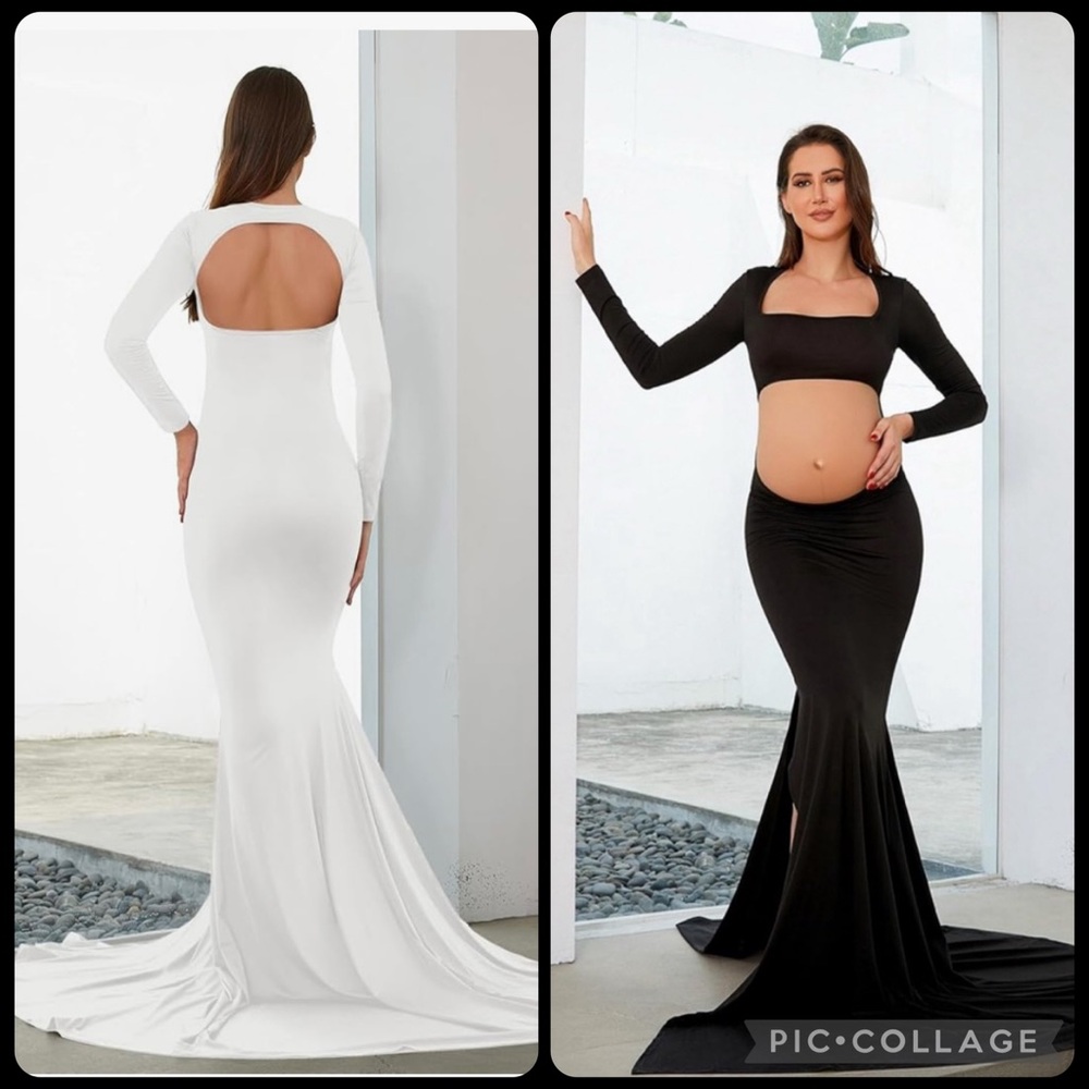 EUC Black (Large) and White (Small & Medium) Maternity Gowns